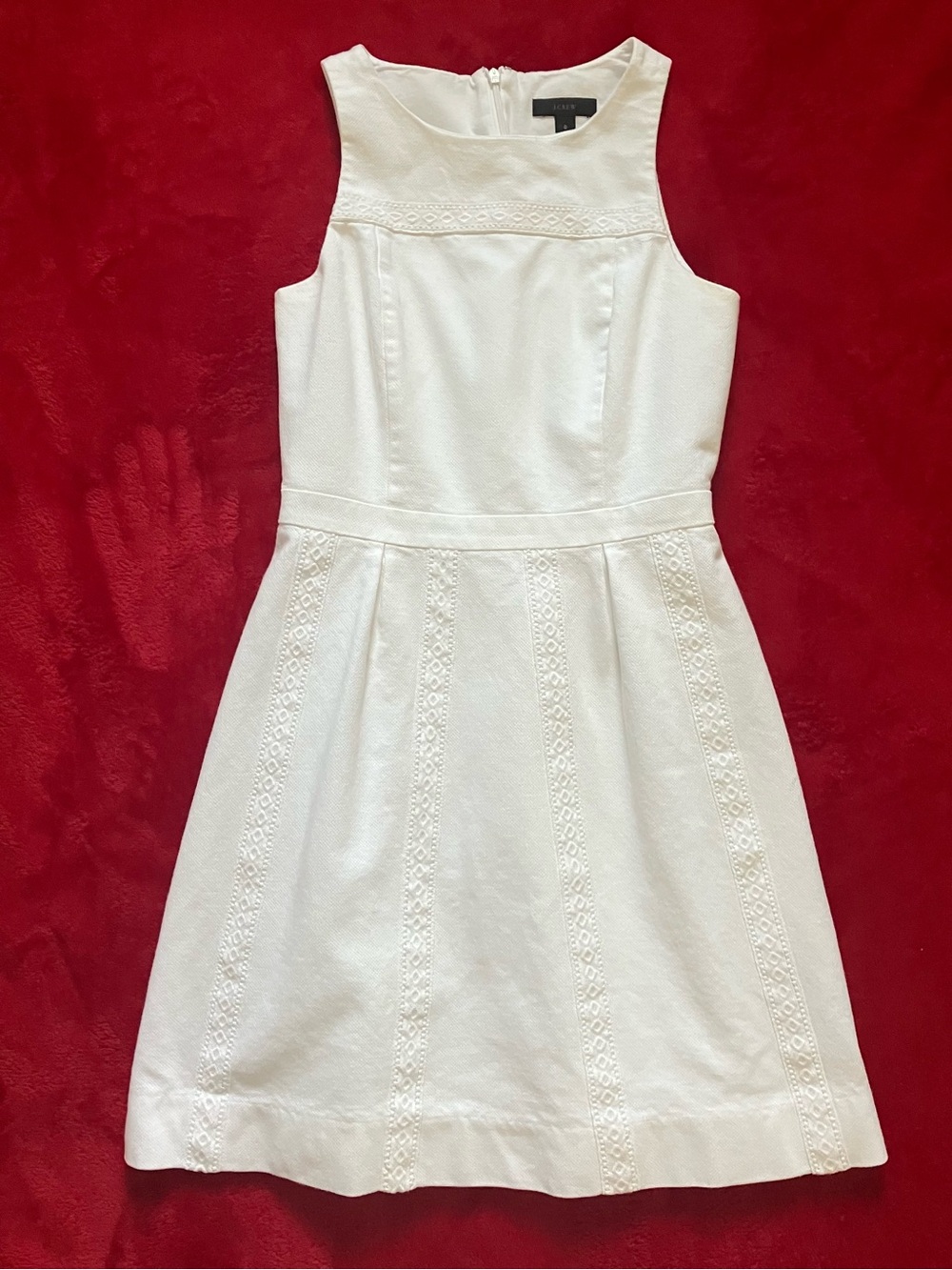 J. Crew White Textured Cotton Pique Dress